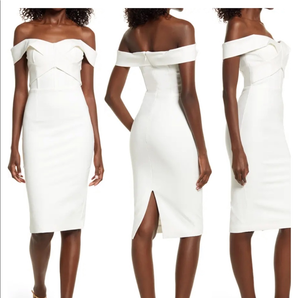 Lavish Alice White Midi Dress